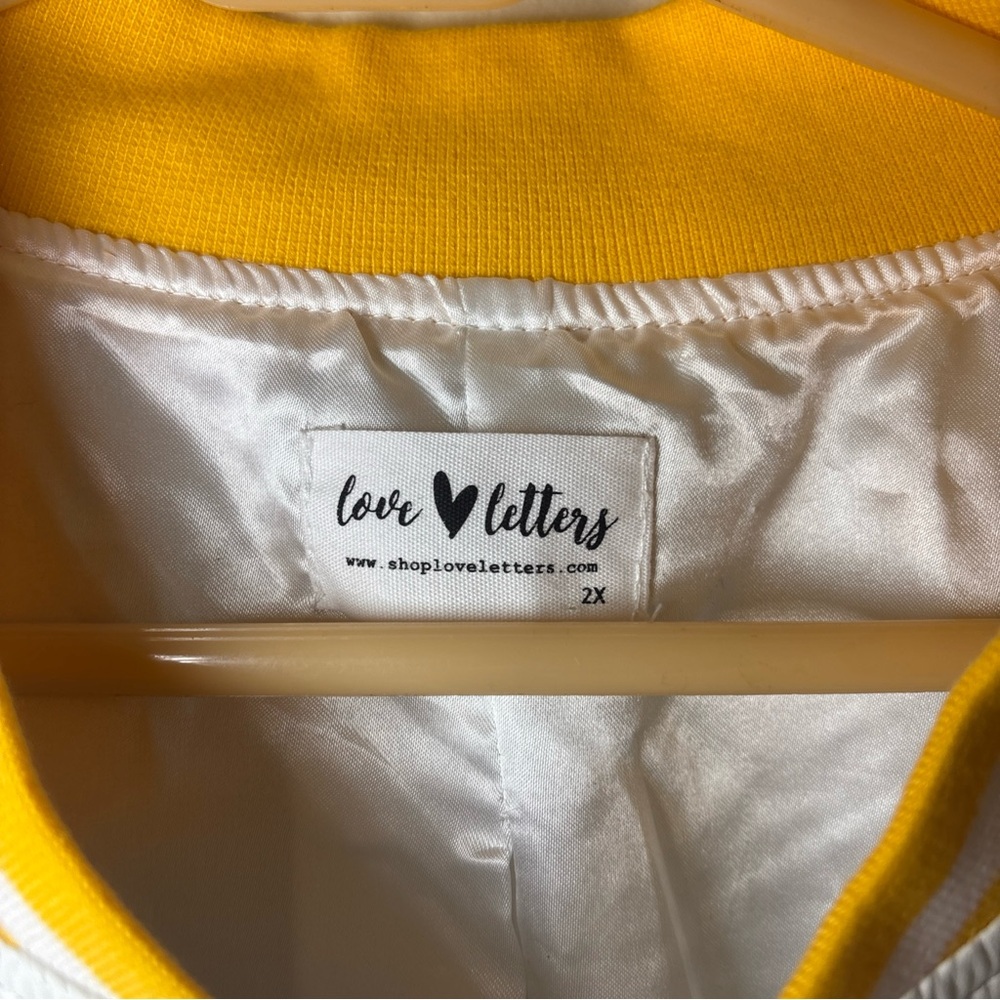 White and Red Kansas City Varsity Jacket with Yellow Accents - Picture 2 of 6